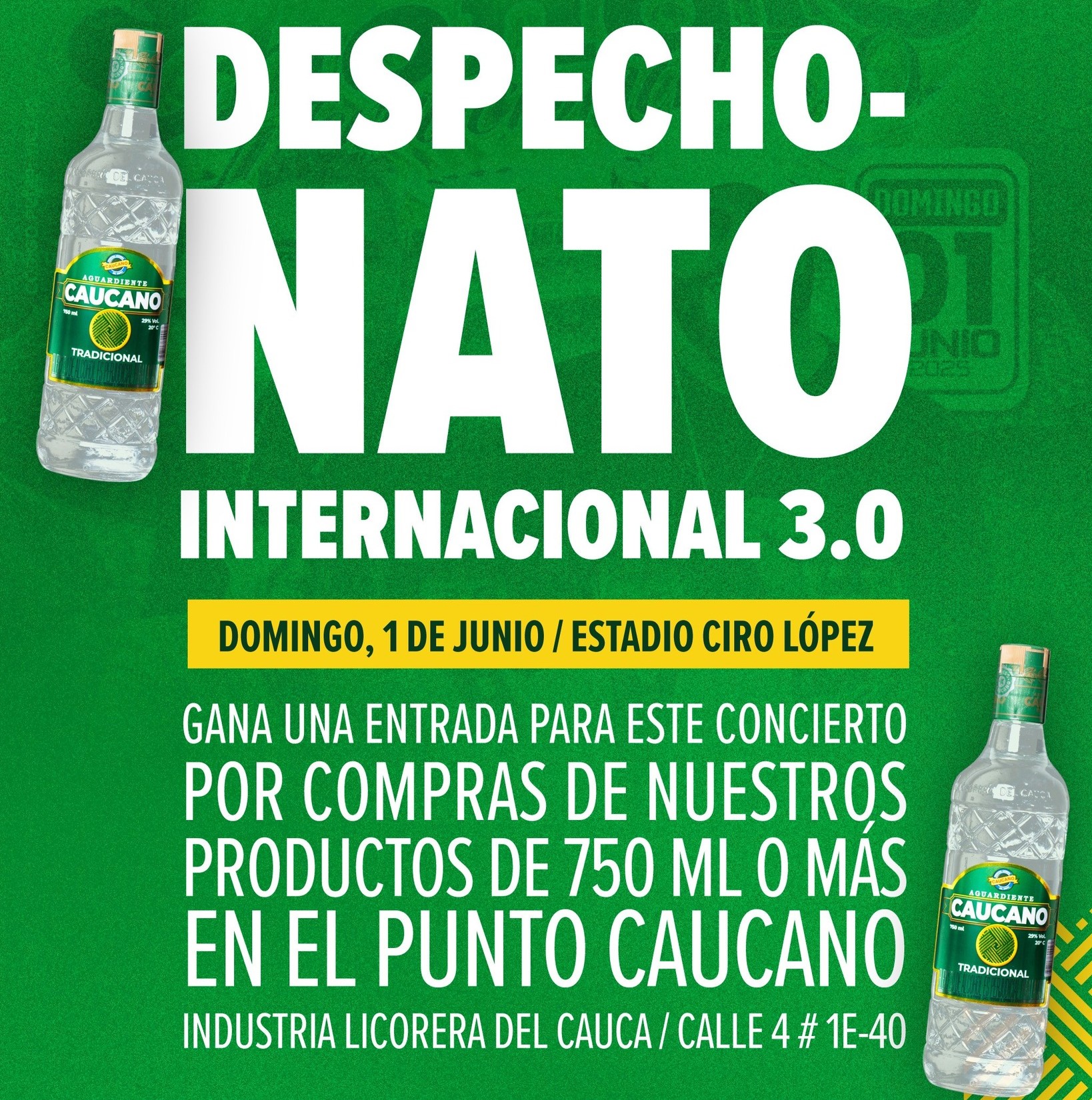   🎉 ¡Aguardiente Caucano te lleva al Despechonato internacional 3.0 ! 🎶✨
                                        