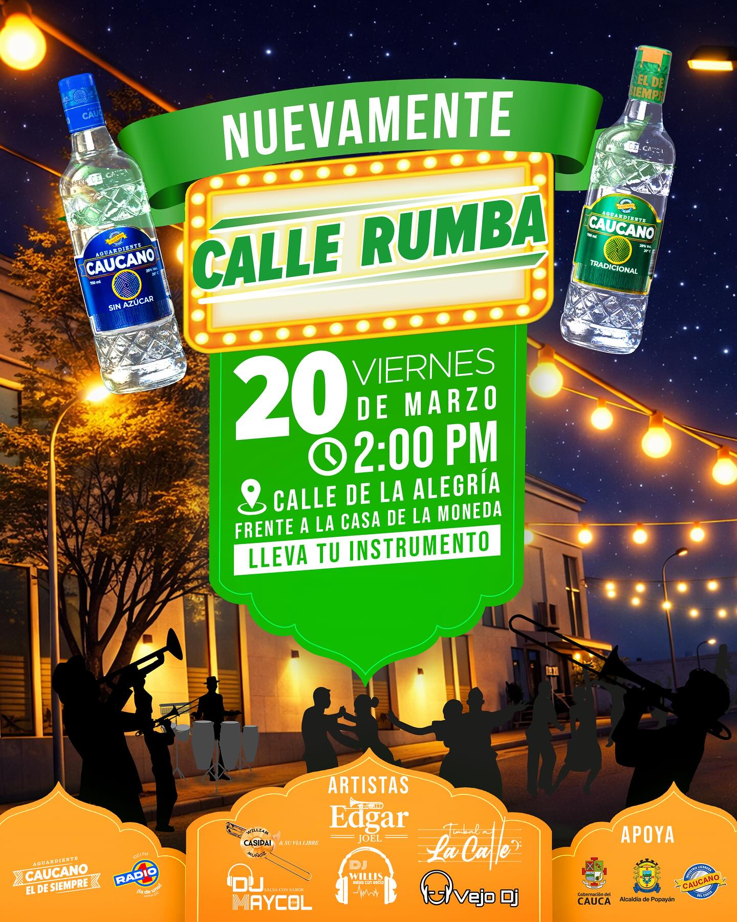                                             Aguardiente Caucano vuelve a prender la rumba en Popayán 🔥🎉
                                                